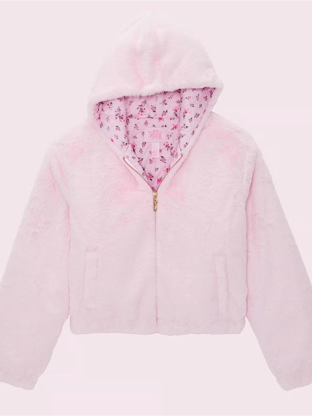 Victoria's Secret women’s love shack fancy Plush Hooded Jacket - Pale Pink
